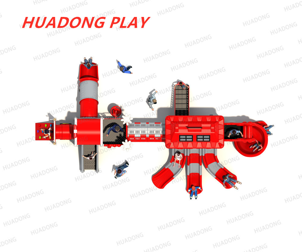 Food Grade Fire Control Theme Kids Plastic Slide For 3-12 Years Old Age