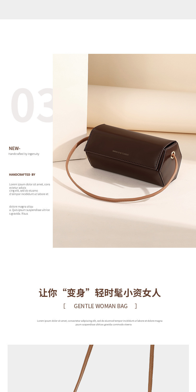 2024 NEW SIMPLE FASHION SMALL BAG NETWORK RED EVERYTHING SINGLE SHOULDER CROSSBODY FEMALE BAG FASHION NICHE CYLINDER BAG
