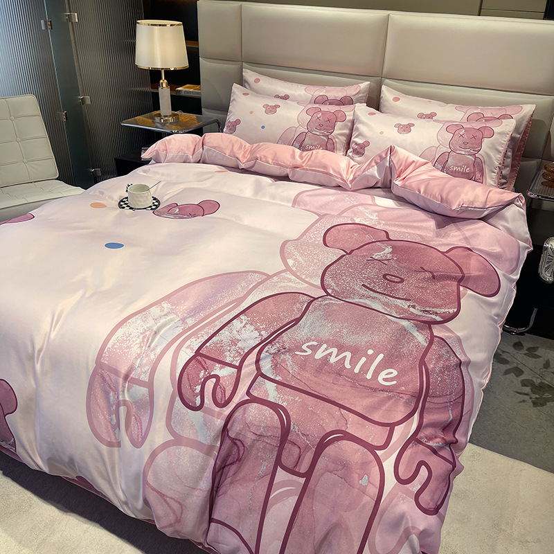Queen-Size Brushed Cotton 4-in-1 Bedding Set The Ultimate Choice for a Trendy Bedroom