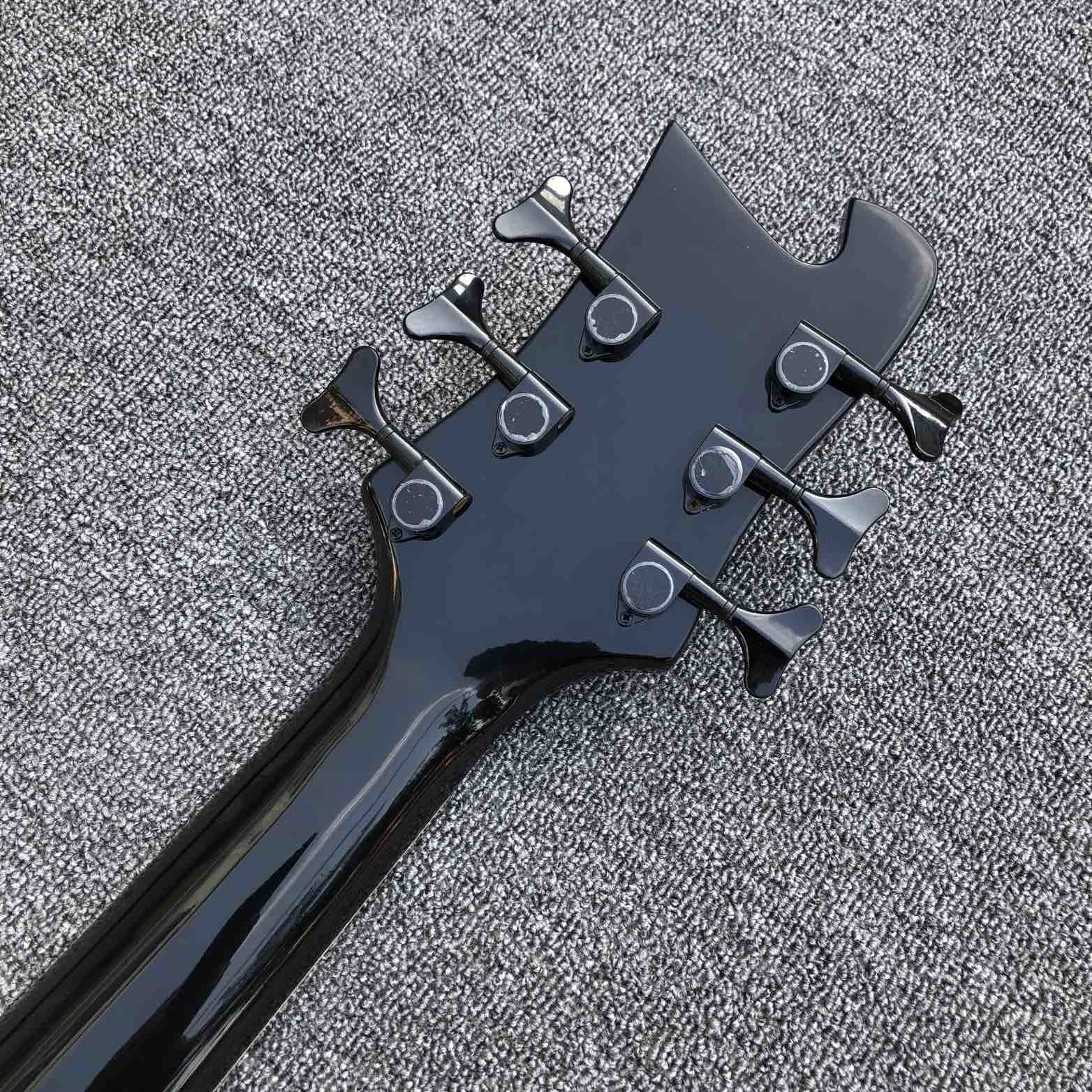 Custom Maple Fingerboard Ricken 6 Strings 4003 Model Bass Guitar in Black Hardware
