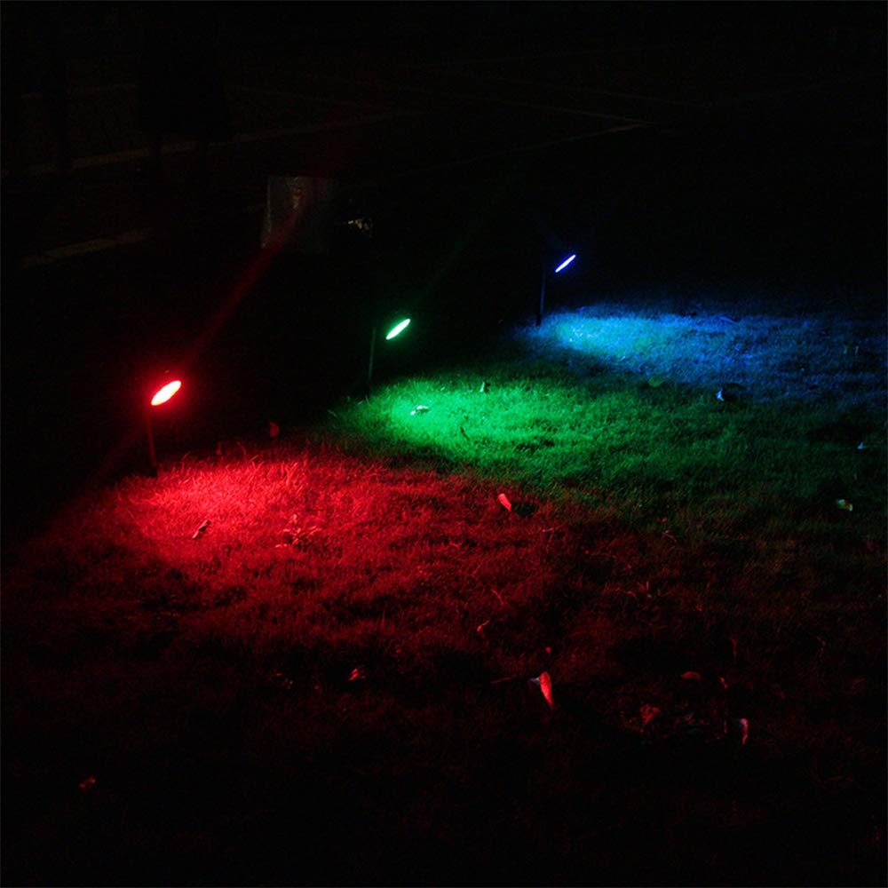 Solar Spotlight Lawn Flood Light Outdoor Garden 7 LED Adjustable 7 Color in Wall Lamp Landscape Light for Patio Decor