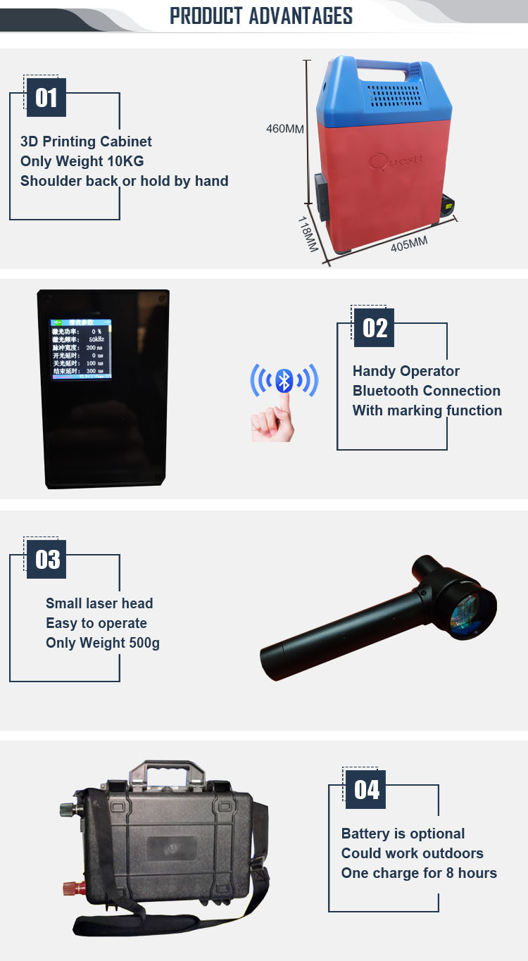50W Handheld Backpack Laser Cleaning Machine For Graffiti