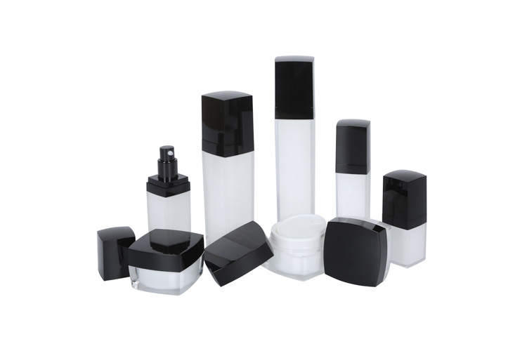 Acrylic Lotion Cosmetic Pump Bottle 15g Square Cream Jar Skincare Set