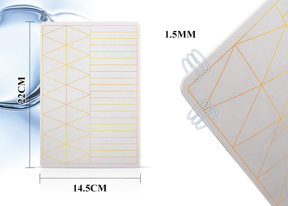 Silicone 1.5mm Inkless Permanent Makeup Practice Skin Milk White With Gold Lines