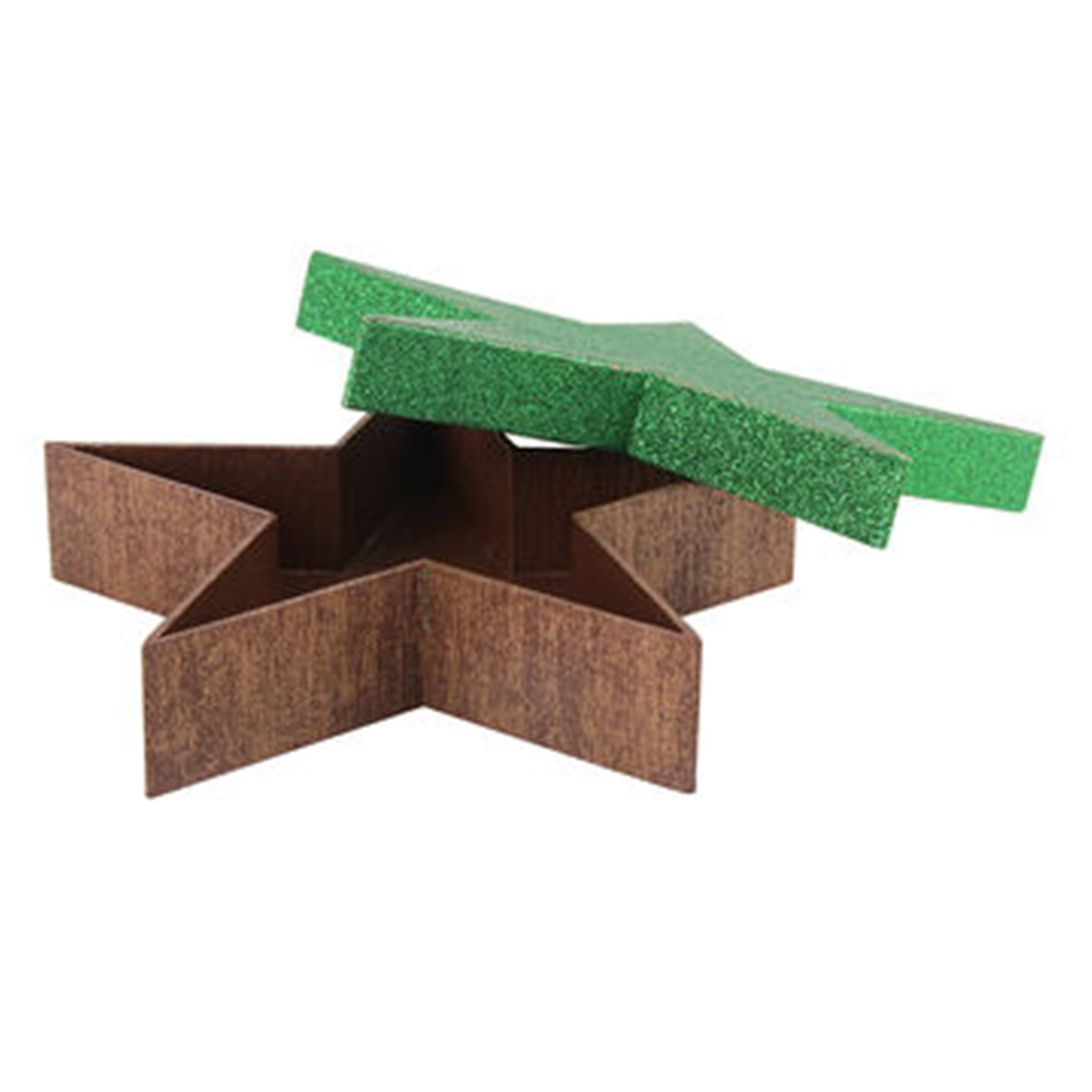 Tree Shape Empty Xmas Boxes / Rigid Gift Packaging Box Shinny Glitter Surface