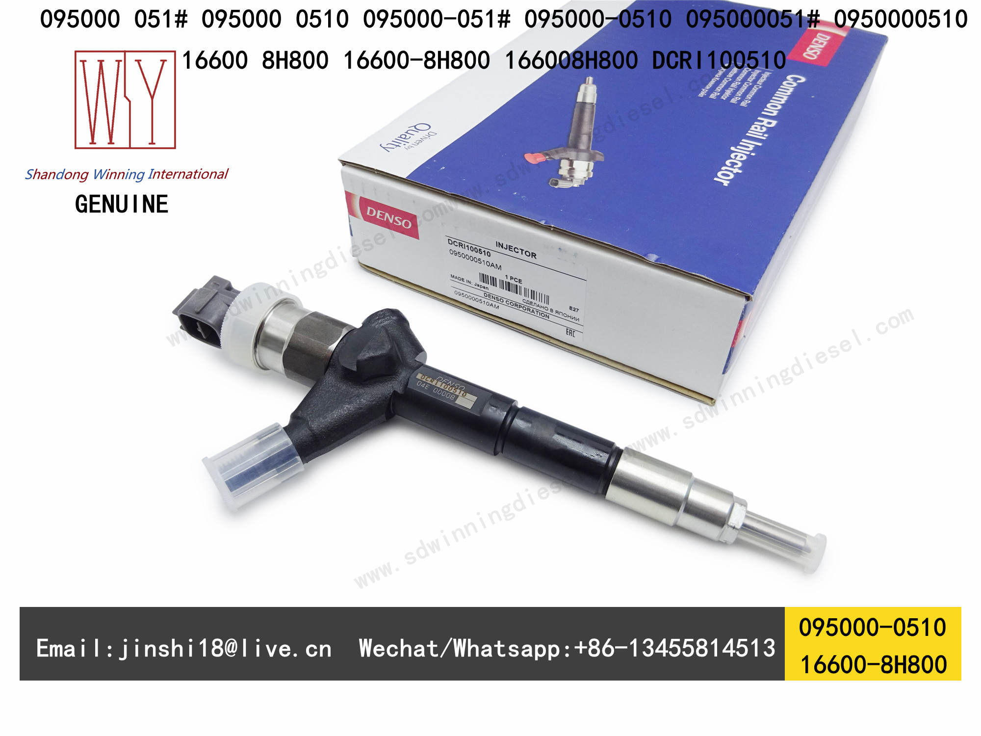 DENSO GENUINE AND NEW FUEL INJECTOR 095000-051# 095000-0510 16600-8H800 DCRI100510 FOR NISSAN X-TRAIL YD22ETI 2.2D ENGIN