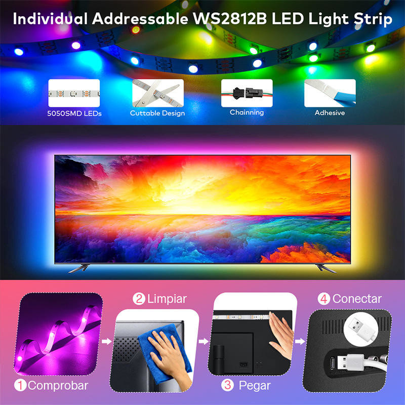 APP Wifi 5V Smart LED Strip Lights 5050 SMD RGB For Holiday Party Remote Controlled
