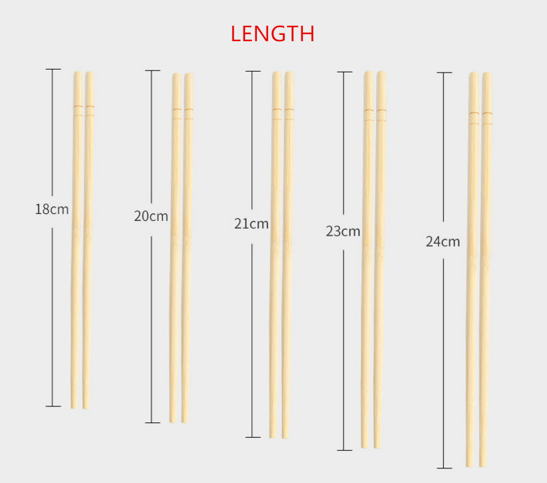 20cm Natural Customized Logo Round Disposable Bamboo Chopstick With Toothpicks