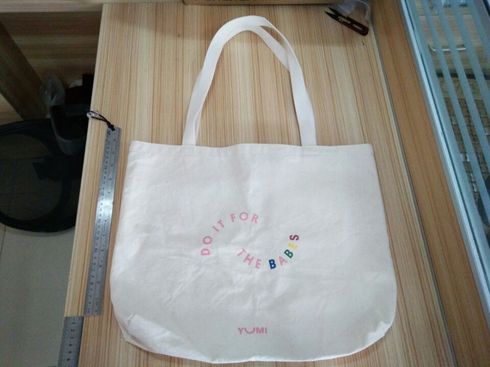 Organic Fabric Shopping Tote Bag Wear Resistant Screen Printing For Protector