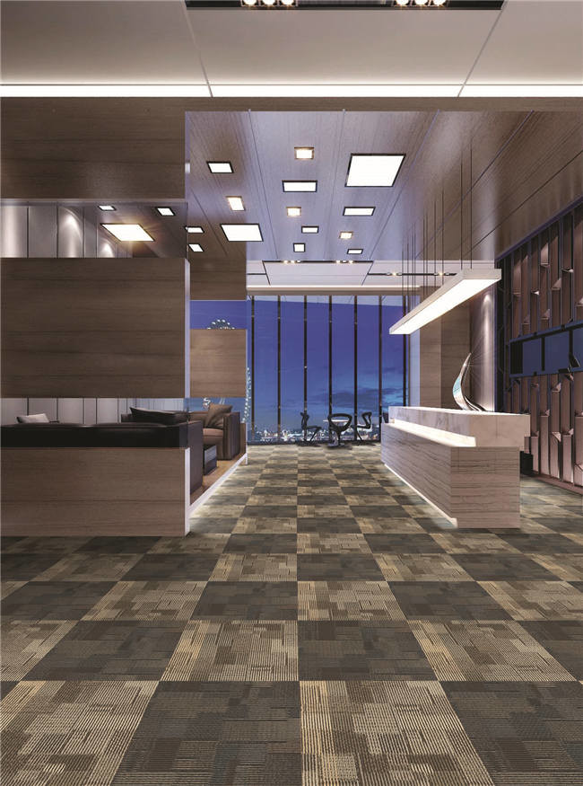 Indoor Nylon Carpet Tiles 650 G / M2 Pile Weight 2.5 - 5 Mm Pile Height