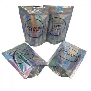 China Custom Printing  Zip Lock Flat Bag for Headwear Holographic Laminated Plastic Mylar Pouches on sale