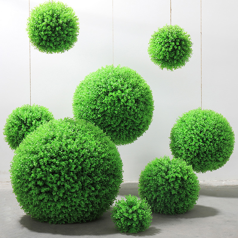 UV Protected Artificial Boxwood Plant PE Topiary Ball for Decoration