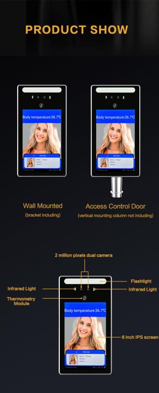 XP2020 Face Recognition Temperature Thermometer