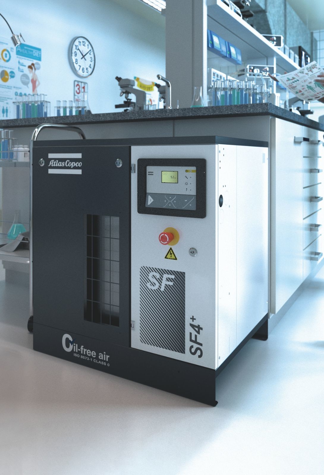 Sf Sf+ Vortex Oil Free Atlas Screw Air Compressor For University