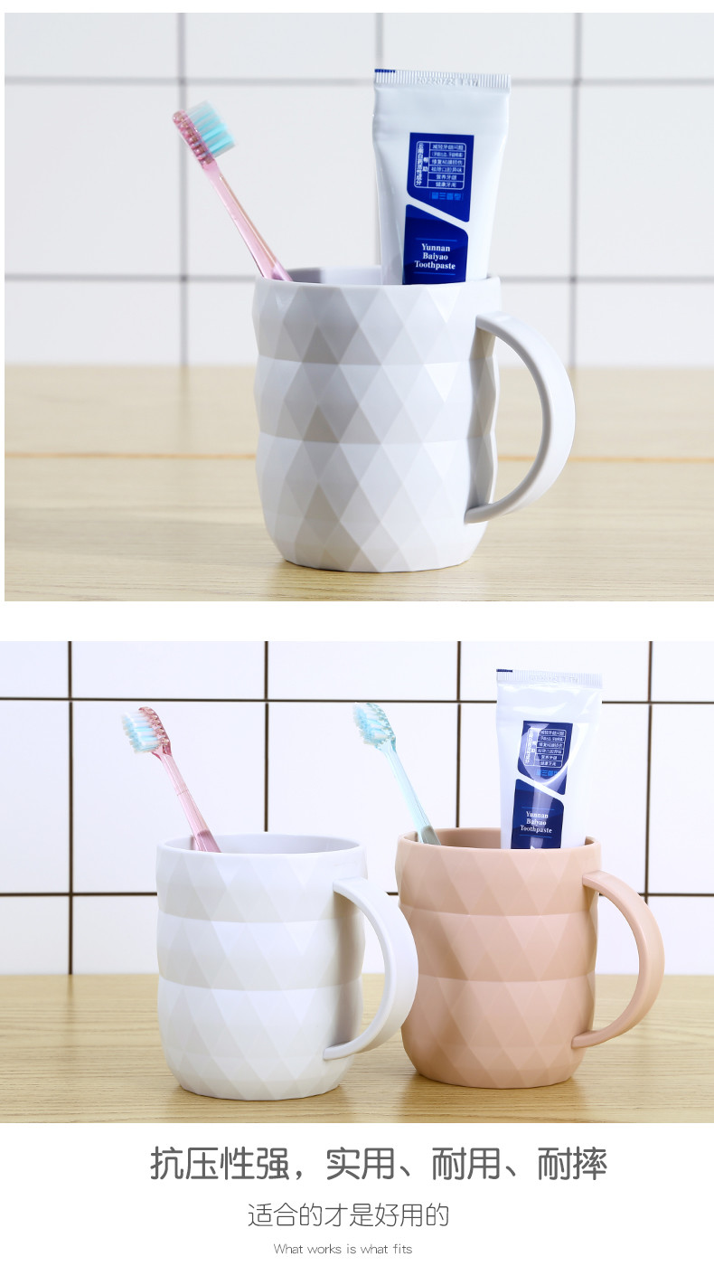 Student Brush Plastic Water Toothbrush Cup Mug With Handle