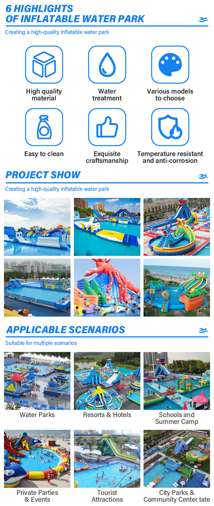 Large pool inflatables water pool inflatable swimming with inflatable slide commercial water slide for kids and adults