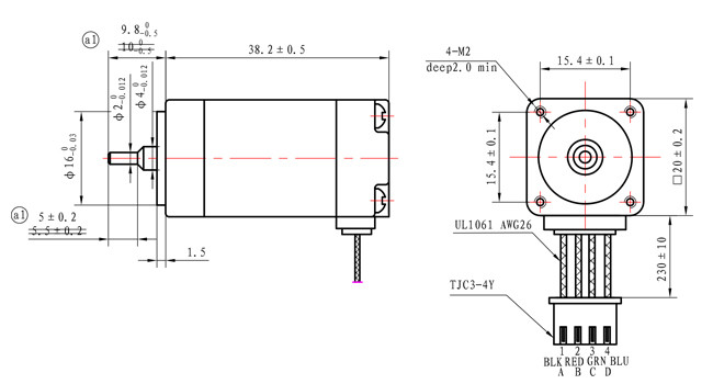 0.6A 6V NEMA 8 Stepper Motor 40mNm 2 Phase Bipolar Stepper Motor