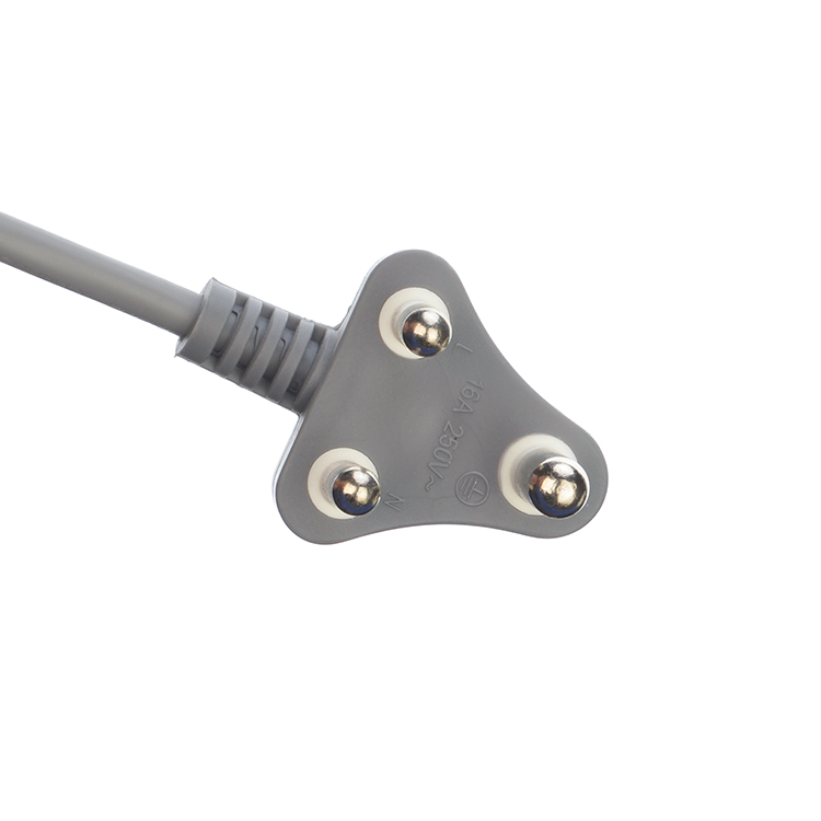 450v H05VV-F 3X0.75MM2 3 Phase Plug Power Cable for South Africa SABS Grey Oxygen Free Bared Stranded Copper