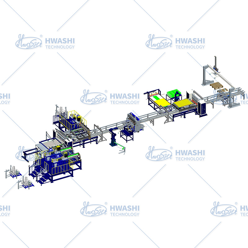 Hwashi Automatic Wire Machine Wire Mesh Deck Shelving Automatic Production Line