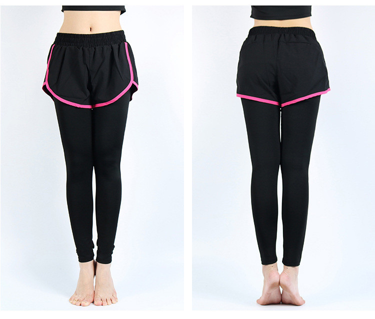 Two False Pieces Sweat Fitness Tights Leggings For Women Yoga Pants