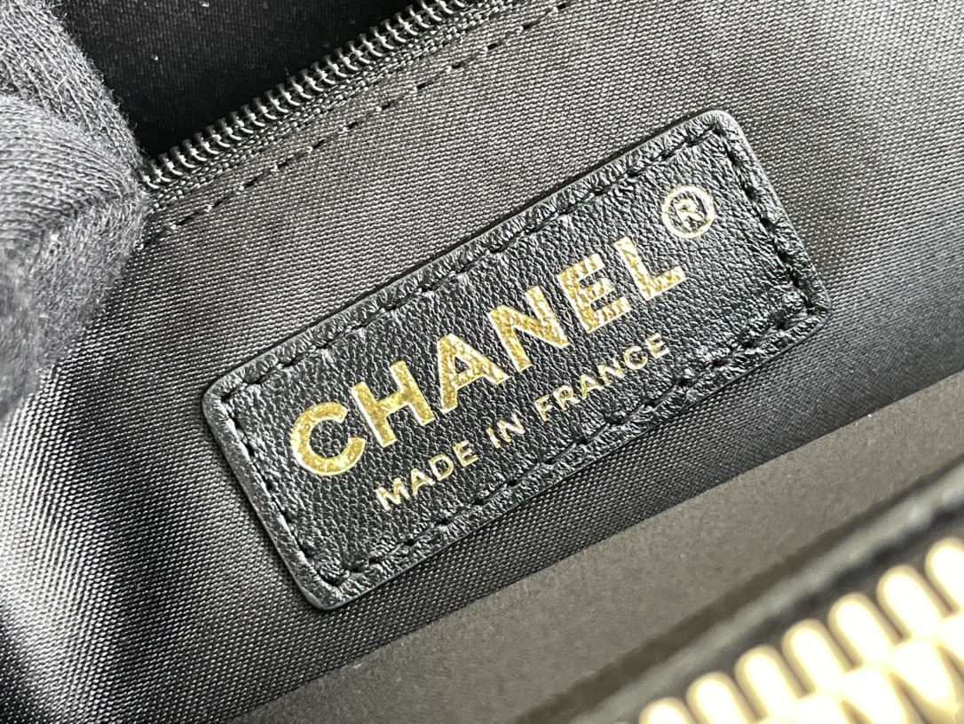 Large Chanel Lychee Leather Caviar Grand Shopping Tote GST Bag