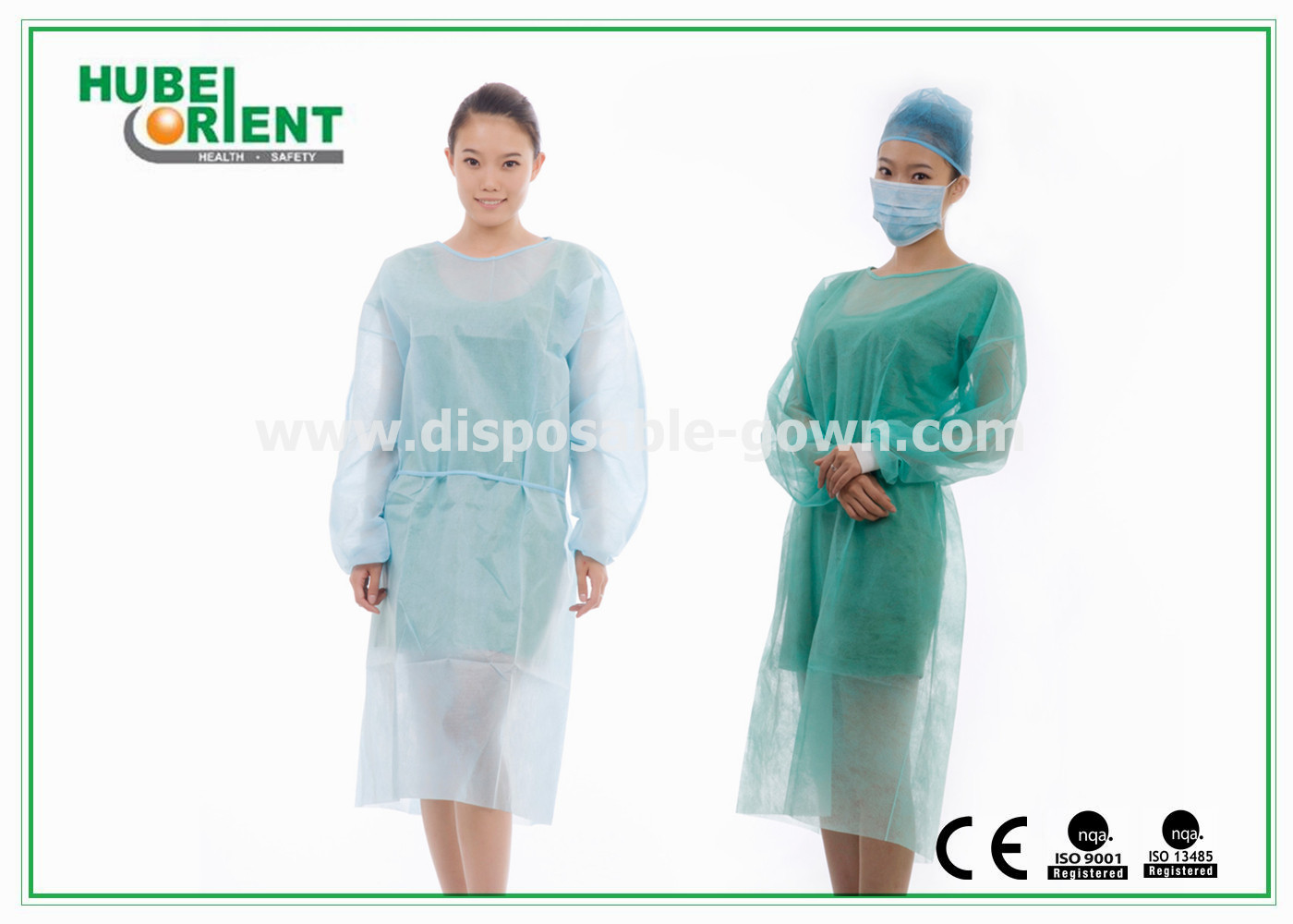 Knitted Wrist SMS Nonwoven Disposable Isolation Gowns