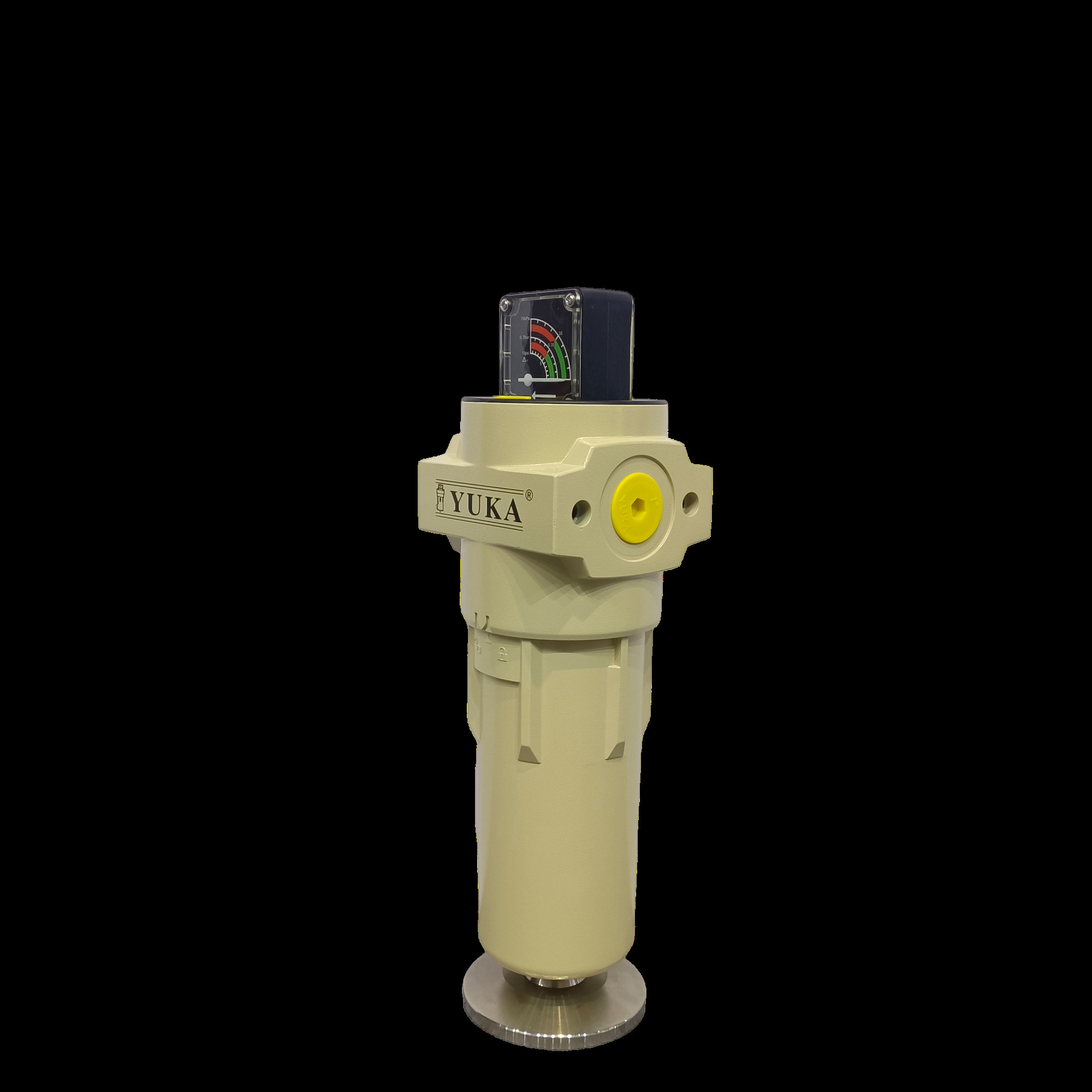 Cyclinder Stainless Steel And Doule Support Aluminum Compressed Air Filter 1/2 Inch NPT Inlet/Outlet Connection Industrial