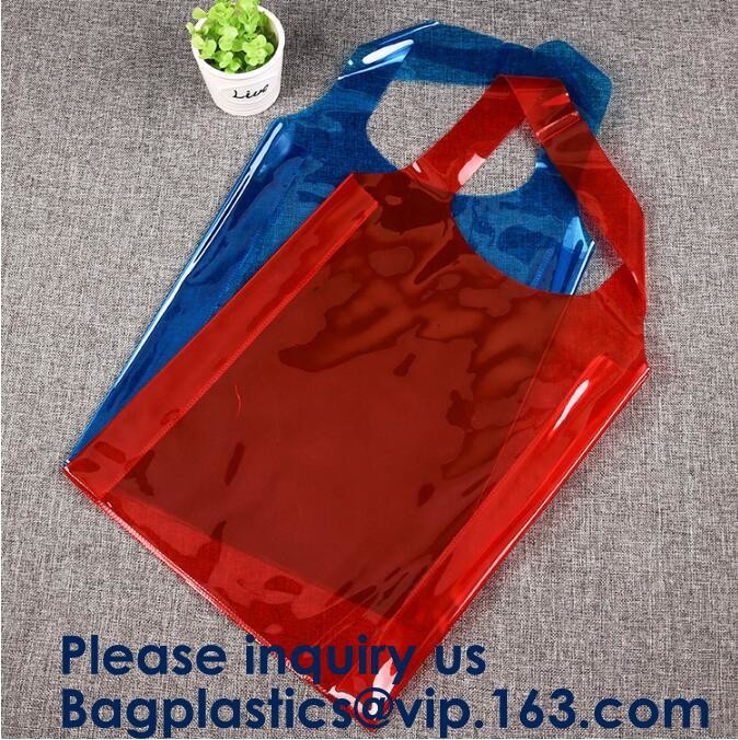 Promotional Pvc Shopping Bag Laser Tote Bag Handbag Waterproof Shopping Bag Glossy PVC Leather Bag PVC Woman Shopping Ba