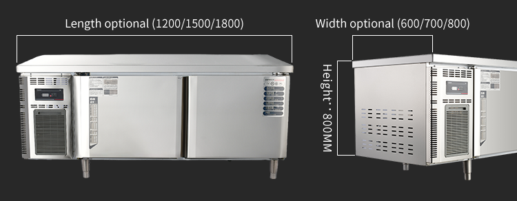 Cooling Prep Table Stainless Steel Refrigeration Work Table for Kitchen Undercounter