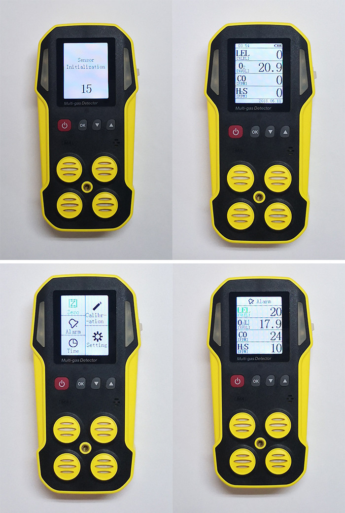 Infrared Electrochemical 4 Gas Multi Gas Tester Detector For Fire Service