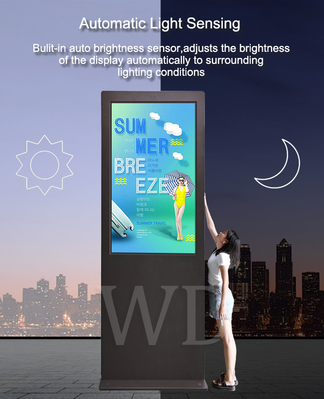 3 Meters High 75" Outdoor LCD Digital Signage Kisok Impressive Advertisement Display