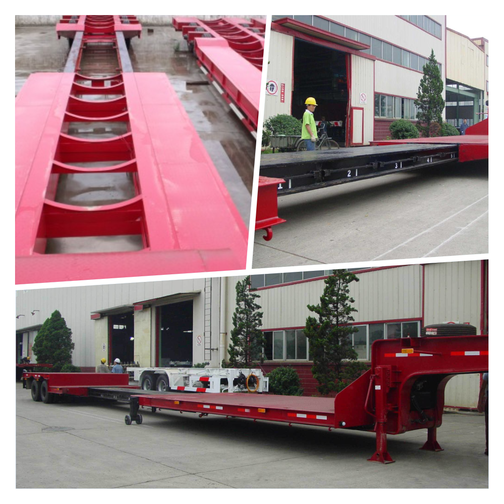 3 Axle Extendable Low Loader Trailer Heavy Duty Steel Construction for and Performance