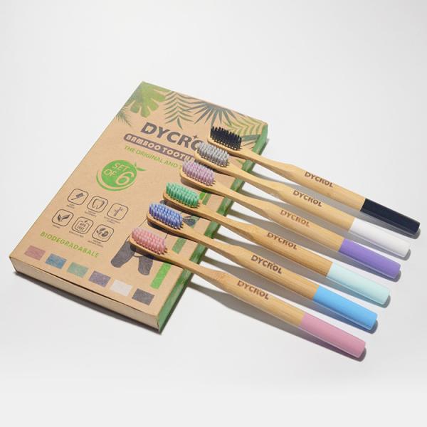 Quality Eco Friendly BPA Free Biodegradable Bamboo Toothbrush With Soft Bristles for sale