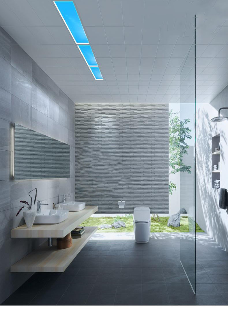 UV Free LED Faux Skylight Panels Artificial Daylight Circadian Rhythm Blue Sky Therapy