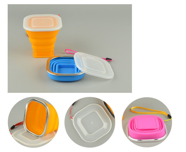 Colorful Silicone Folding Cup Outdoor Portable Cup Logo Customized