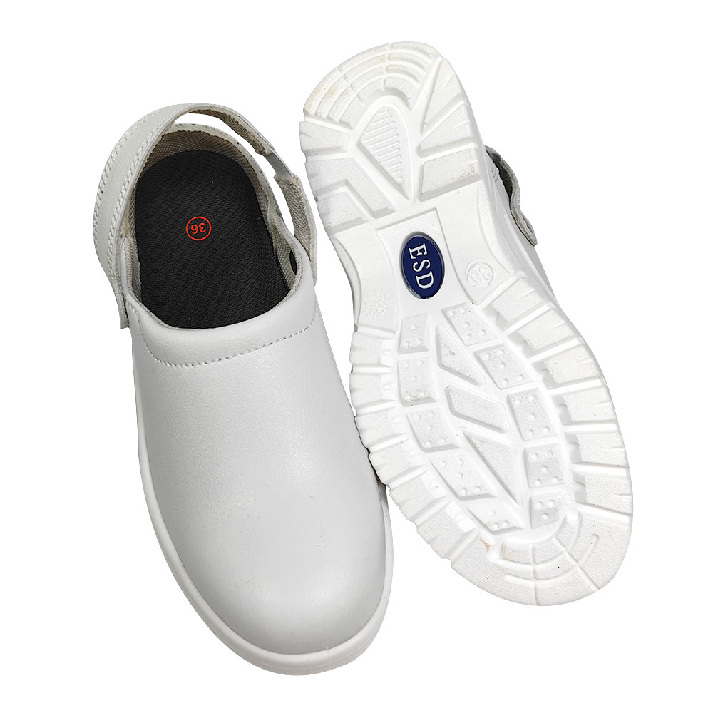 White Anti Smashing ESD Anti-Static Safety Shoes With Steel Toe Caps For Dust-Free Cleanroom Esd Work Shoes
