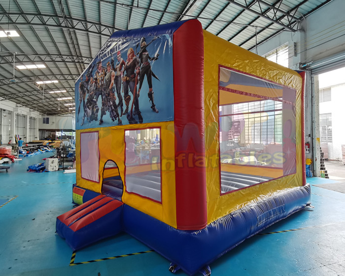 Commercial 0.55mm PVC Inflatable Bounce Houses Quadruple Stitching