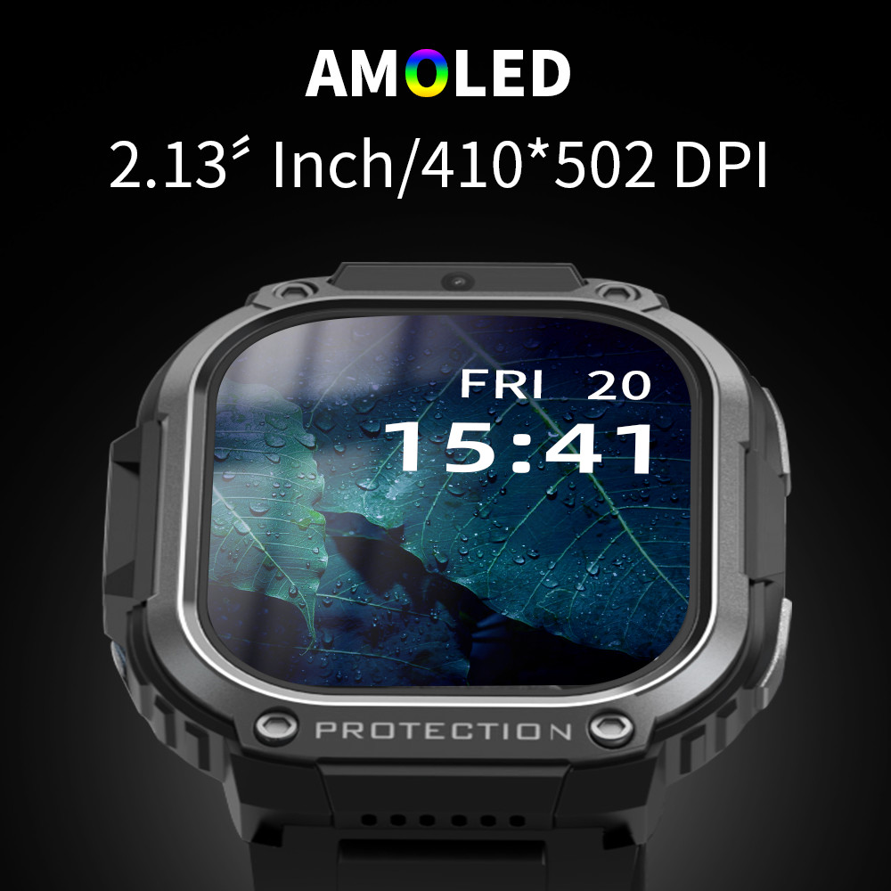 DM63 SmartWatch Battery 1000mah , 5G Sim Card Smart Watch AMOLED Screen 2.13 Inch