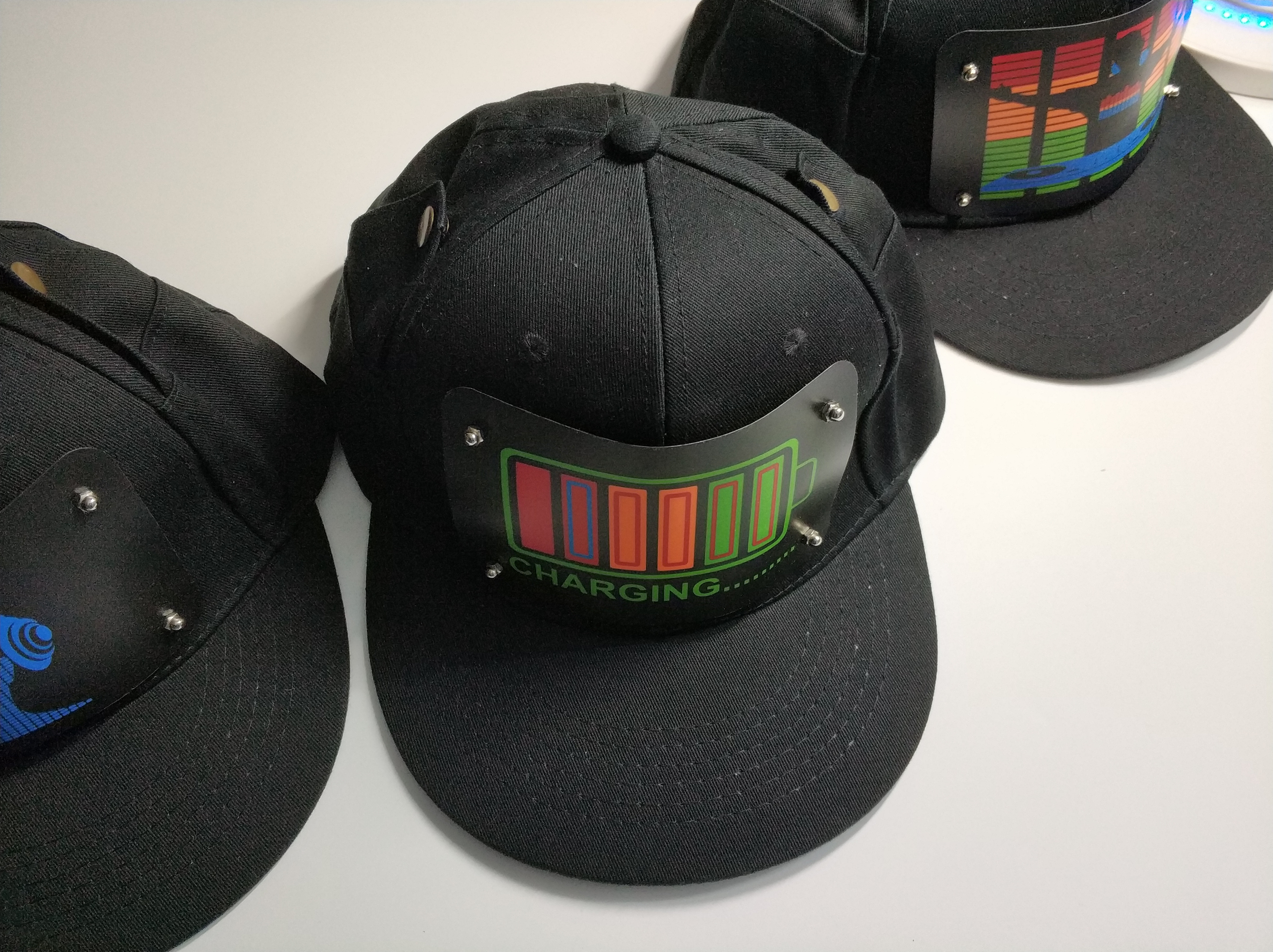 2019 New Style Customized Flashing El Caps Football Wireless Custom Light Up EL Hat / Sound Activated wireless led Caps
