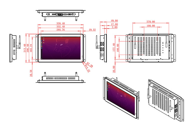13.3-Inch Linux Embedded Touch Interface for Factory Monitoring, Energy Management, Public Transportation, and Digital Advertising