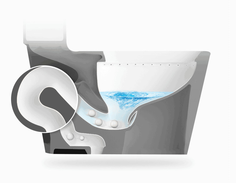 Commode Flushing Ceramic Toilet Comfort Height 710 * 390 * 765 Mm SWC921