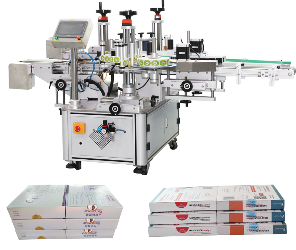 Fast Speed Flat Labeling Machine for Square Bottles 40 pcs/min Capacity PLC Contro