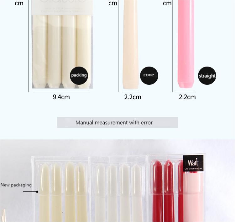 European Colored Long-Rod Candle Holiday Decoration Power Failure Emergency Classic Long Lasting Burning Thin Taper