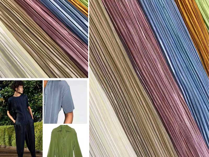 Miyake Satin Striped Crepe Woven Fabric 55 Inch