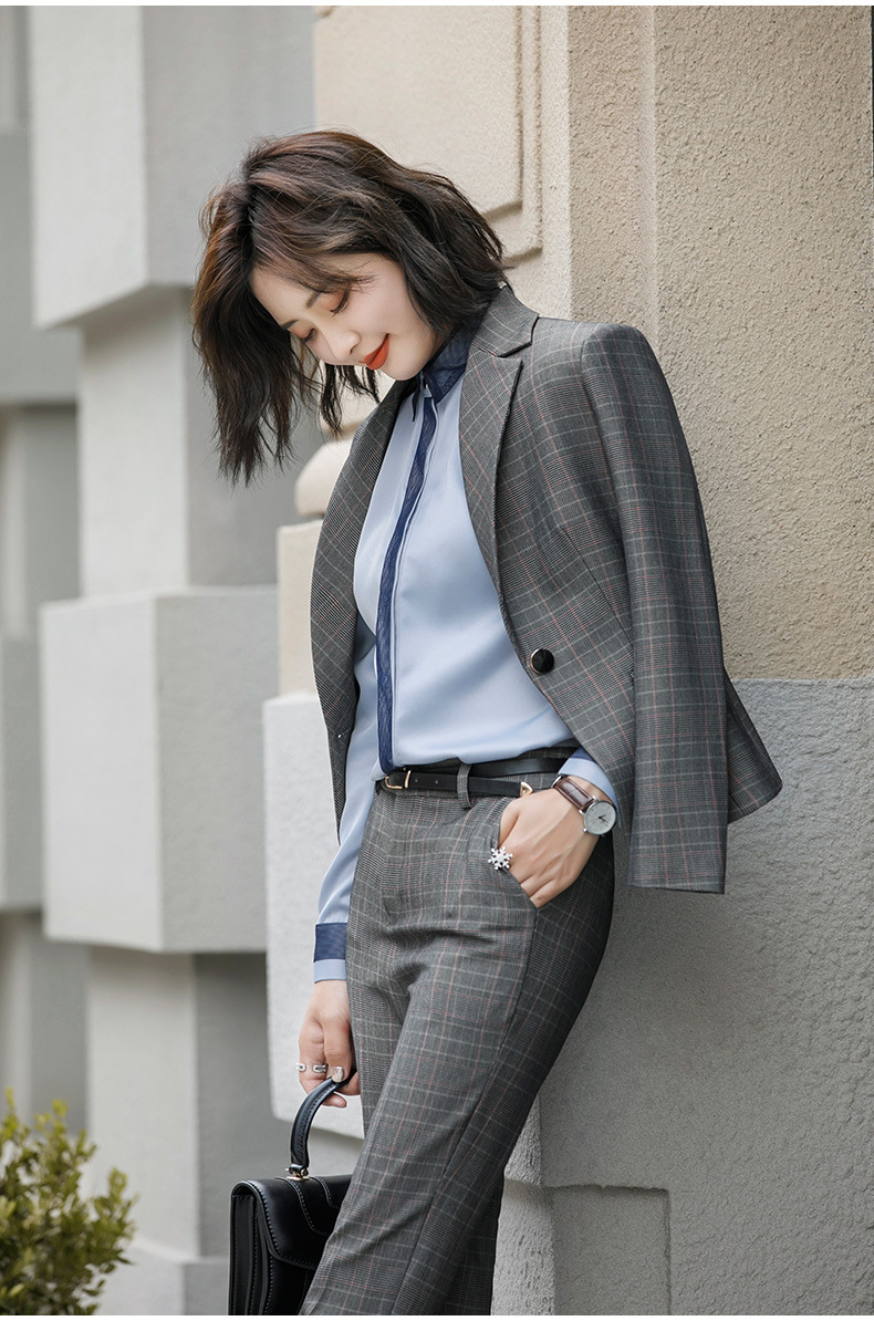 Fashion Slim Striped Suit for Women Autumn Office Lady Business Blazer Coat Plus Size Jacket