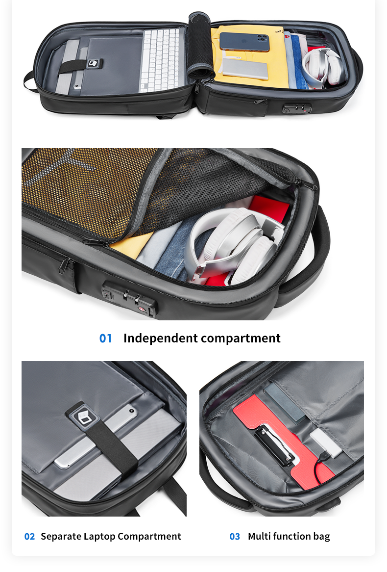 OEM ODM Waterproof Hard Shell Backpack 15.6inch Usb Laptop Backpack