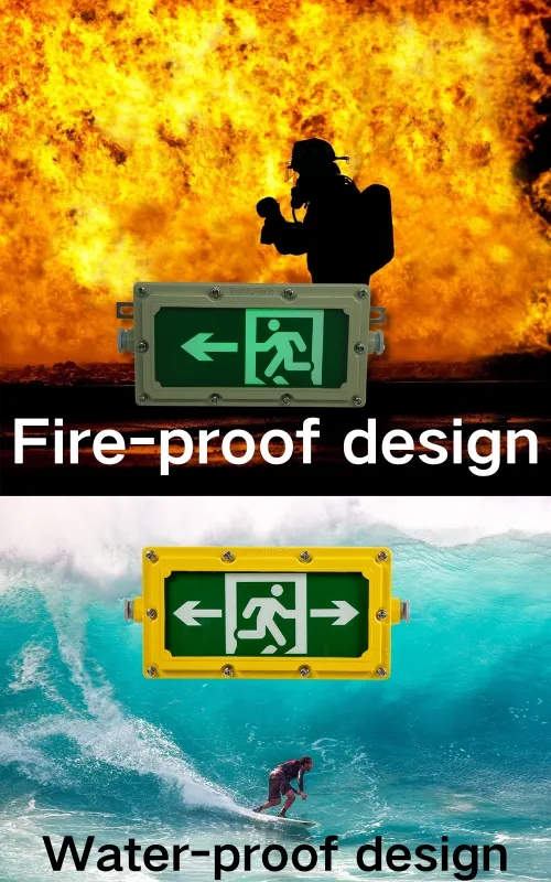 Factory Price Durable Evacuation Exit Sign LED Explosion Proof Emergency Light for Workplace Factory Marine Aerospace Metal Smelting Fabrication