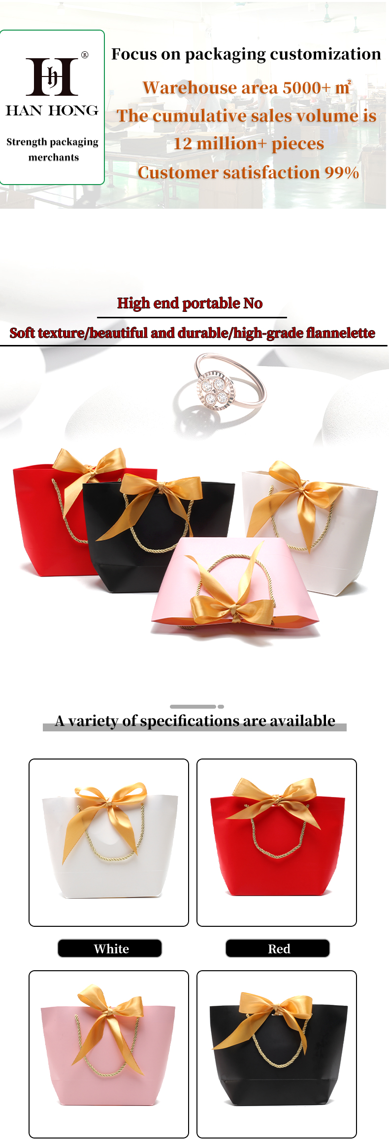 Compact Gorgeous Cardboard Paper Gift Tote Bag Bowknot Ornament for Birthday