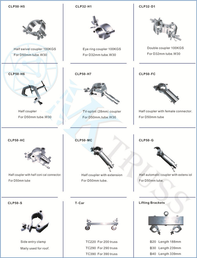 30mm Width Heavy Duty Truss Clamp for Conical Coupler Truss System D32mm Tube