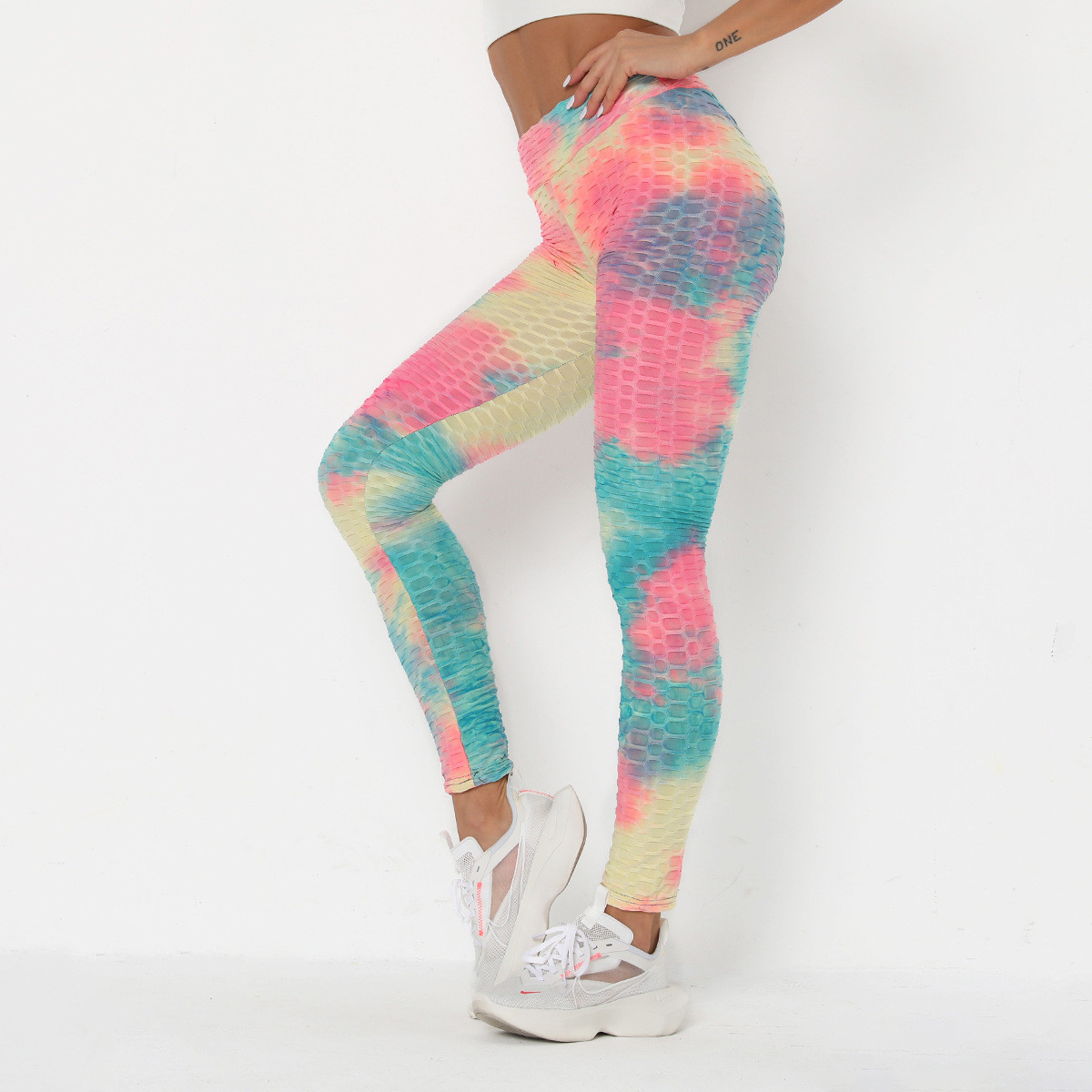 High Waist Gym Tights Leggings Women Fitness Yoga Wear Sports Pants Textured